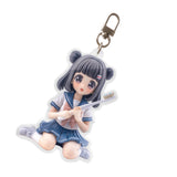 Brush Girl Keyring (Pigtails)