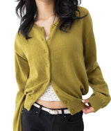 Olly Shirred Sleeve Knit Cardigan