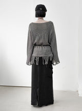 Lynch Fringe V-Neck Knit