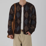 REVIVE ARGYLE CHECK CARDIGAN
