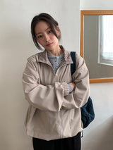 [unisex] PQチェック襟付きウィンドブレーカージャンパー