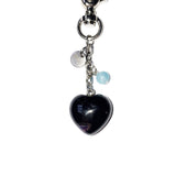 heart gemstone keyring (black)