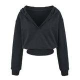 Harper V-Neck Crop Hoodie