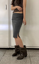 Shirring Midi Skirt