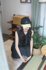 ふみふみツートーンボールキャップ(ネイビー/イエロー)