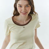 RVS Ringer Cropped T-Shirt Yellow