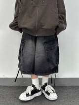 オブリークカーゴデニムバミューダパンツ
