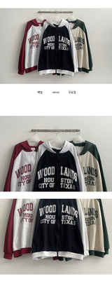 Sponge Color Scheme Raglan Hooded Zip-Up (3 colors)