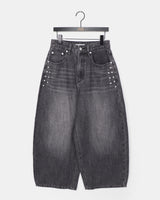 NT Stud Pocket Balloon Fit Washed Denim Long Pants