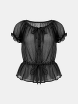 Elara Sheer Peplum Blouse