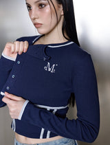 PULSE SET-UP LACE TRACK LINE SLEEVELESS (2COLOR)