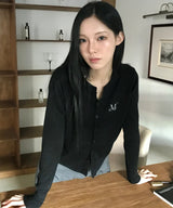 MARAIS 7 BUTTON CROP HENRY NECK CARDIGAN (8COLOR)