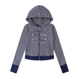Camille Double Button Hood Zip-Up