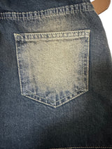 [BELT & INNER SHORTS] 秋デニム ブラウン カーキ デニムスカート – SK
