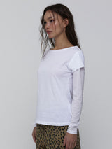 Layered Long Sleeve Top_White