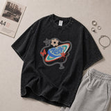 D. スペース プリント ショートスリーブ Tシャツ