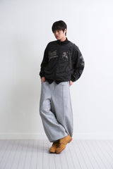 STRIPE UNICORN VARSITY ZIP UP BLACK