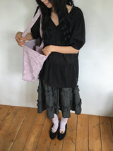Chiyo Check Frill Tiered Midi Skirt