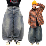 Vintage Washed Denim Balloon Pants
