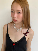 ビッグパール クロッシェ ネックレス