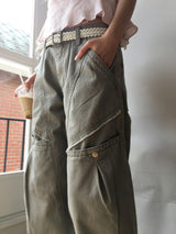 Rivet panel cargo pants