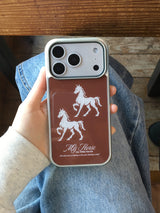Pony Silver Glass Bumper Case(Brown)