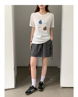 キュートペアアートクルーネックTシャツ