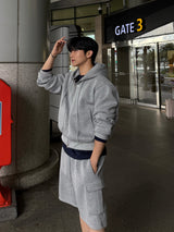 Neoprene cargo bermuda pants