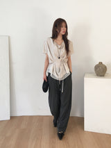 Pinstripe wide slacks