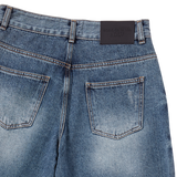 25SS ヘムラインデストロイドデニムショートパンツ ブルー