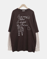 ドリンオーバーサイズレイヤード長袖Tシャツ