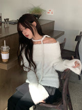 [Muffler Set/Wool Knit] コーゼンオフショルダールーズフィットタイニット