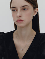 26SS★ Champagne Full Moon Silver Duo Shine Necklace S