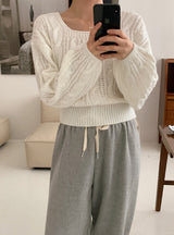 Merry Twisted Puff Square Knit (11color)