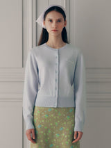 CASHMERE BLENDED BASIC CARDIGAN LIGHT BLUE