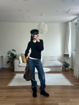 cable v neck knit