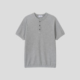 Logan Ribbed Muscle Fit Henley Neck Short Sleeve T-shirt