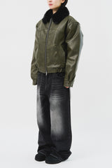 Dept Fur Leather Jacket (3color)