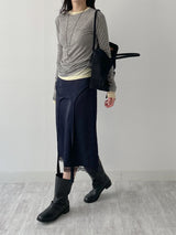Fold Satin Lace Skirt