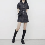 hoz stitch denim dress