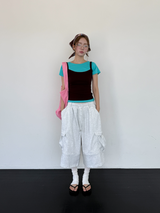belted bermuda pants