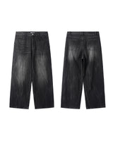 Shard crack wide denim pants