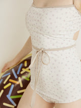 FLOWER STRING RIBBON MONOKINI - IVORY