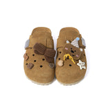 KILLWINNER Brown Birkenstock-style Shoes - Perforated Toe-Covering Slippers
