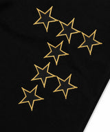 Star Lettering Patch Bermuda Sweat Pants - Black