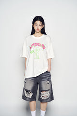 25SS フローエイリアンショートスリーブTシャツ クリーム