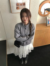 バナティアードフリルチュールアンバランススカート
