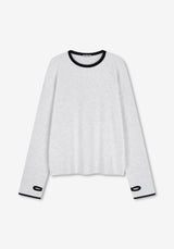 RU Crop Waffle Color Point Warmer Long T