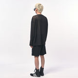 シースルー長袖Tシャツ BLACK
