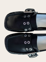 square belted buckle loafer